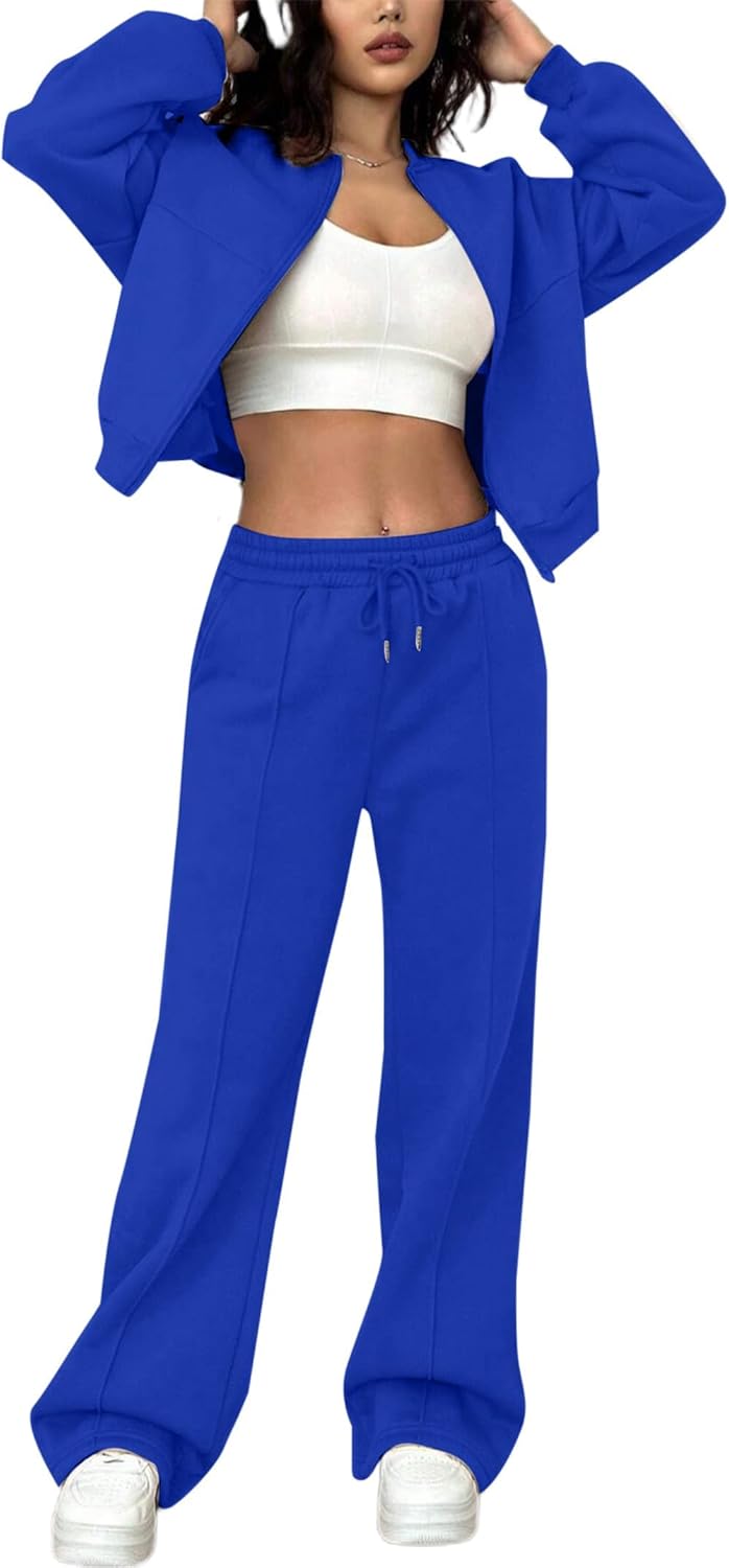 LovelyWholesale Women Sweatsuits 2 Piece Set for Casual Comfort