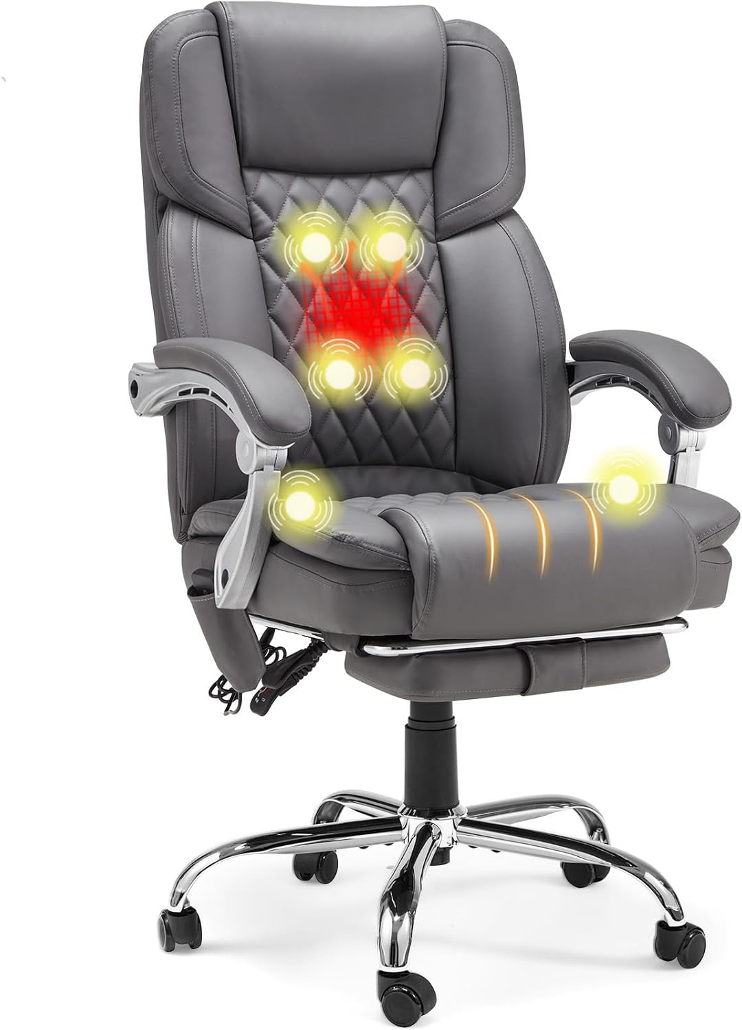 Massage Office Chair with Heat and Footrest for Ultimate Comfort