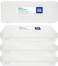 BAZIC Plastic Pencil Case Large Utility Storage Box - Clear Stackable