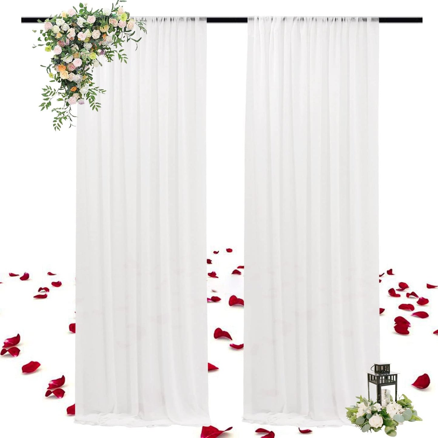 FOTSHARER White Sheer Backdrop: Elegant Drapery
