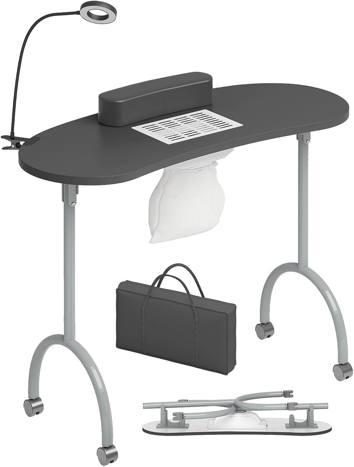 TABU Portable Manicure Nail Table with Dust Collector and LED Lamp