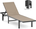 Aluminum Chaise Lounge Chair Outdoor with Wheels for Comfort