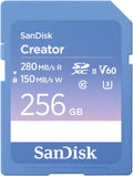 SanDisk 256GB Creator SD UHS-II Card for DSLR and Mirrorless Cameras