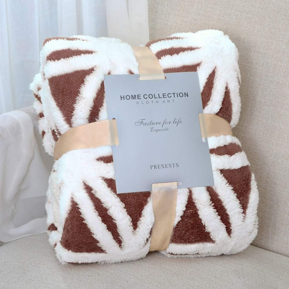 LOMAO Sherpa Fleece Blanket - Soft Dual Sided Throw for Comfort