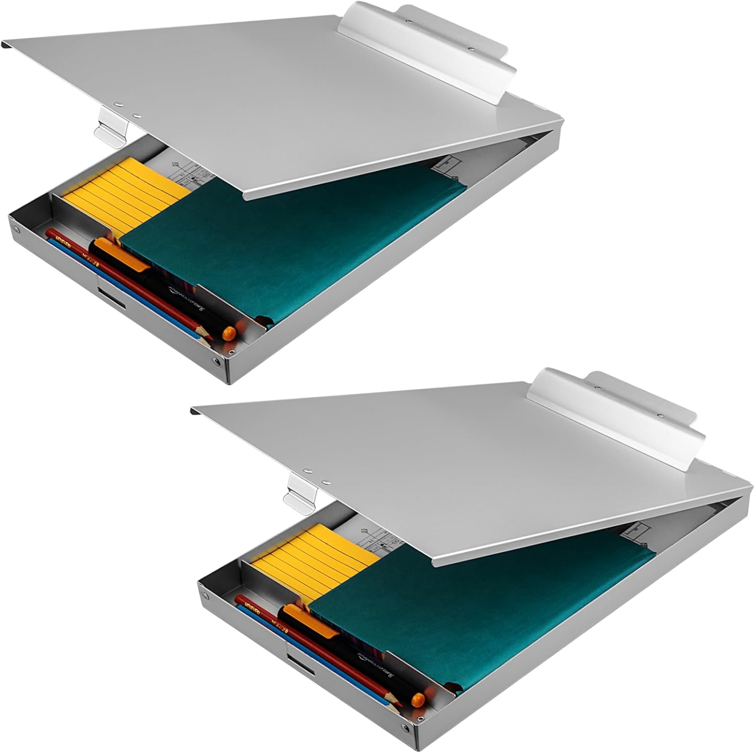 ZCZN Aluminum Clipboard with Storage for School and Office Use