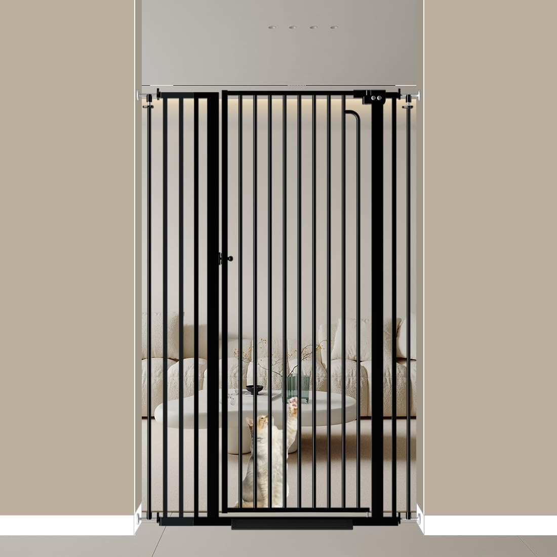 57 Inch Extra Tall Pet Gate for Doorway - Safe and Durable