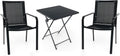 3-Piece Outdoor Bistro Set 23.5 Folding Table and 2 Mesh Chairs