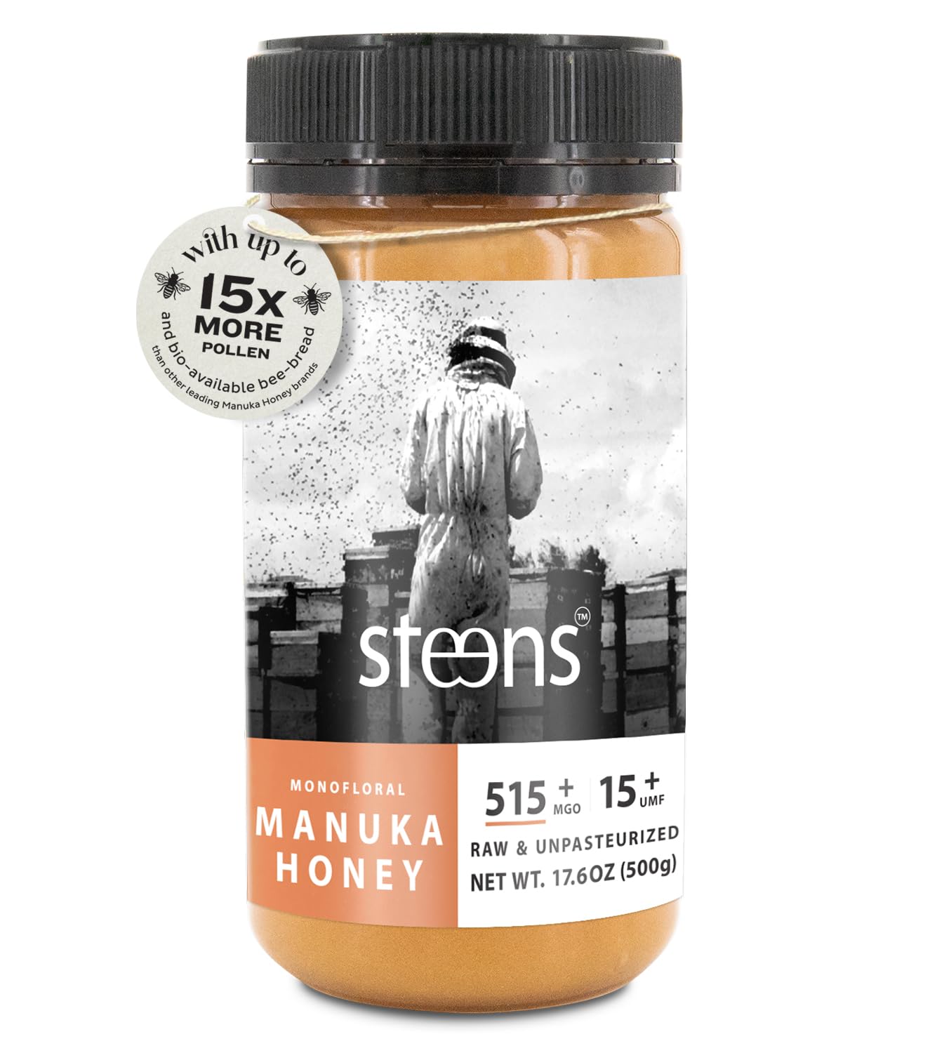 Steens Manuka Honey MGO 515+ - Pure Raw 100% Certified UMF 15