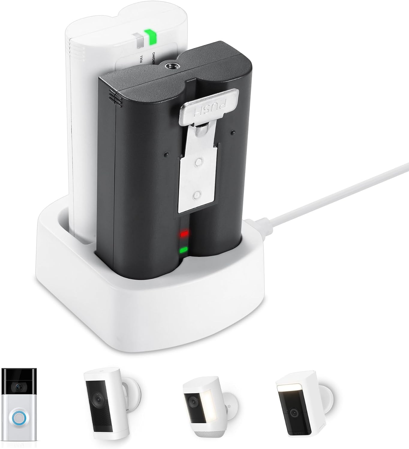 Wasserstein Dual Charging Station for Ring & Wyze - Portable Power