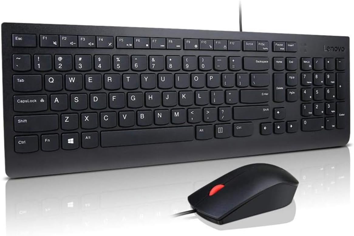 Lenovo Essential Wired Keyboard & Mouse - Ultimate Typing Comfort!