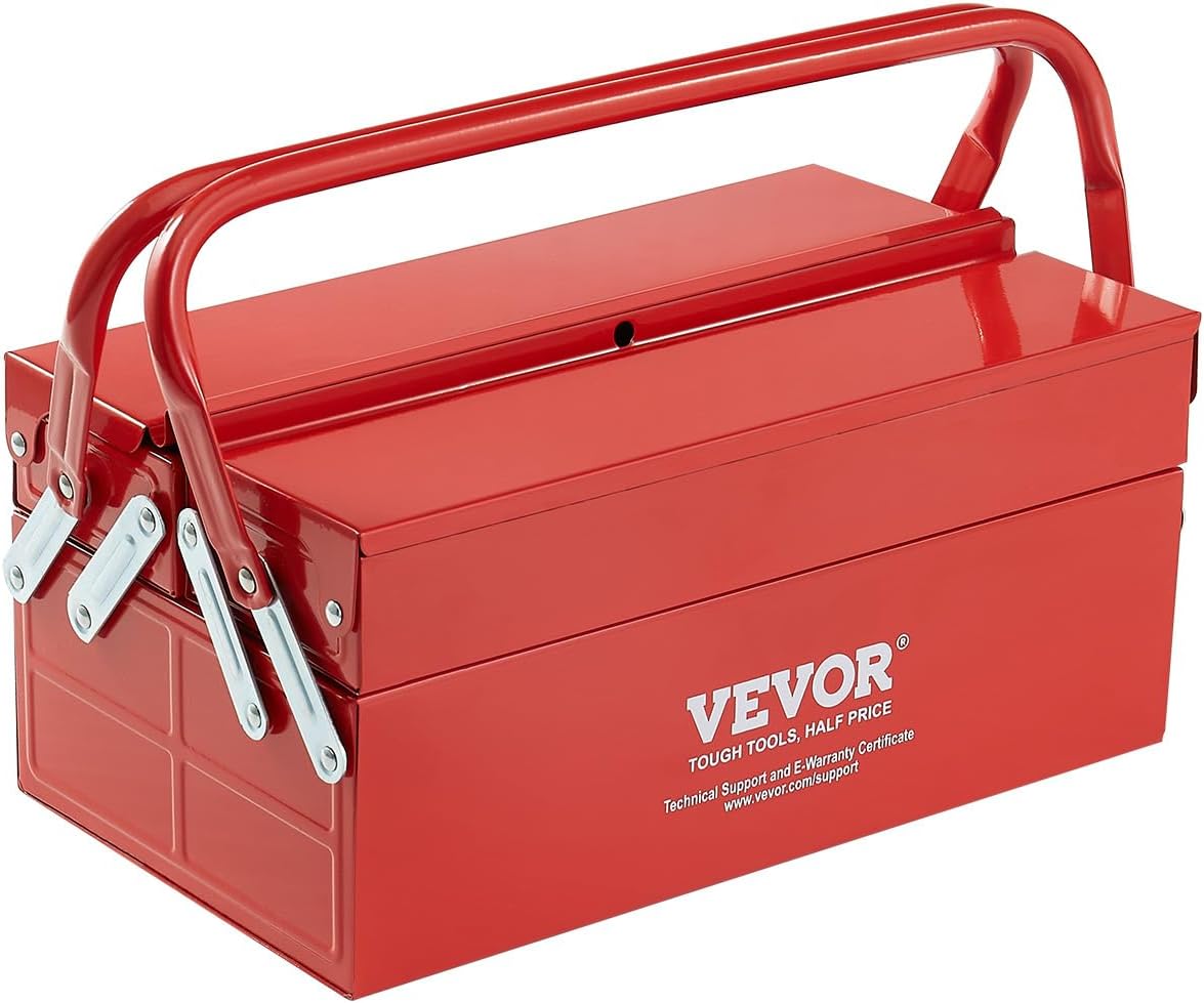 VEVOR 14-inch Portable Folding Tool Box for Efficient Storage