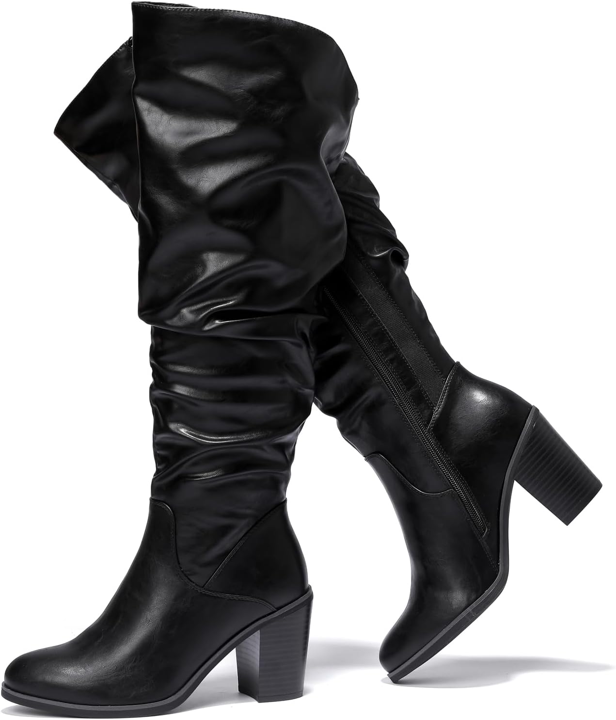 Luoika Women's Extra Wide Calf Knee High Boots for Comfort