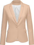 Womens Notched Lapel Blazer Jacket with Pockets - Work Suit