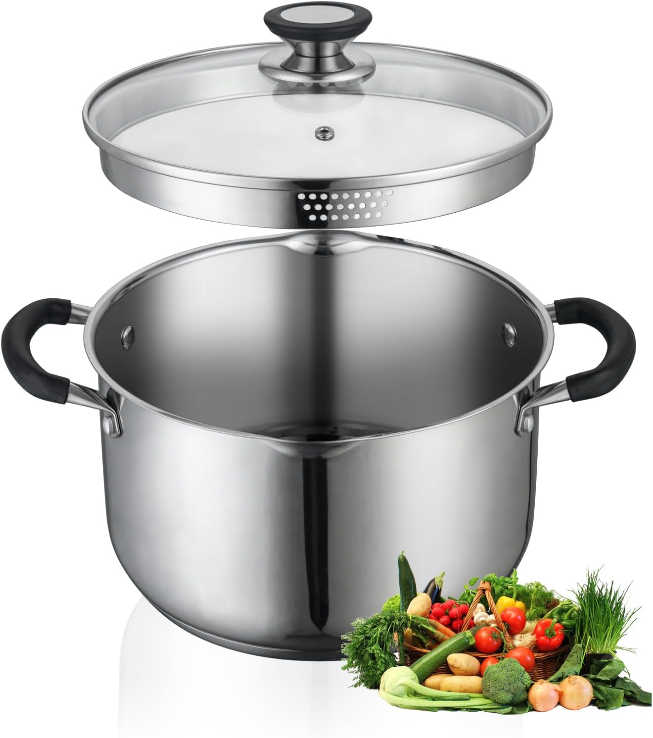 6 Quart Stainless Steel Stock Pot with Strainer Glass Lid Review