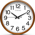 Wall Clock Classic Wood Style Finish 16 in - Quiet Retro Design