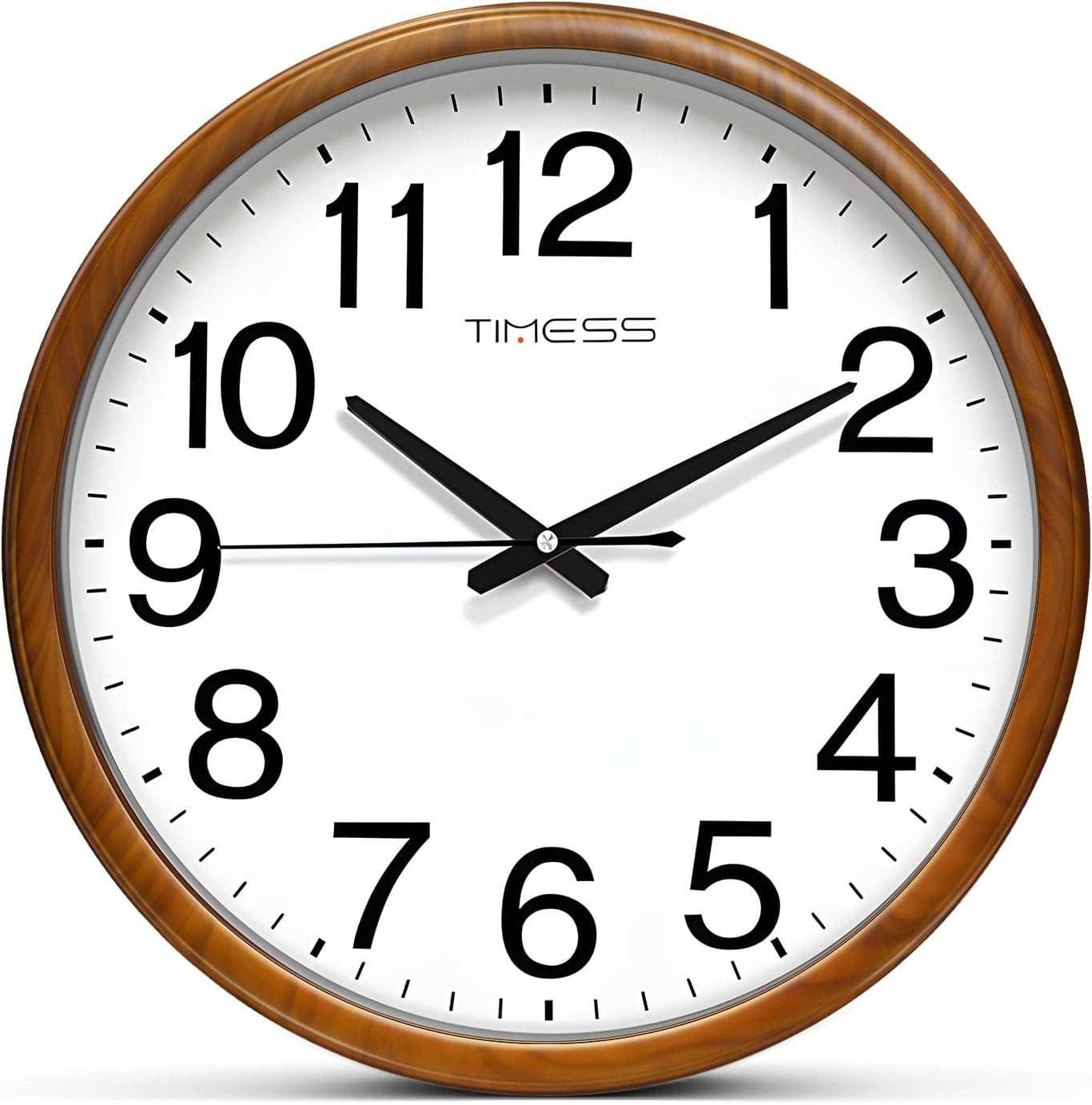 Classic Wood Style 16 Inch Silent Battery Operated Wall Clock