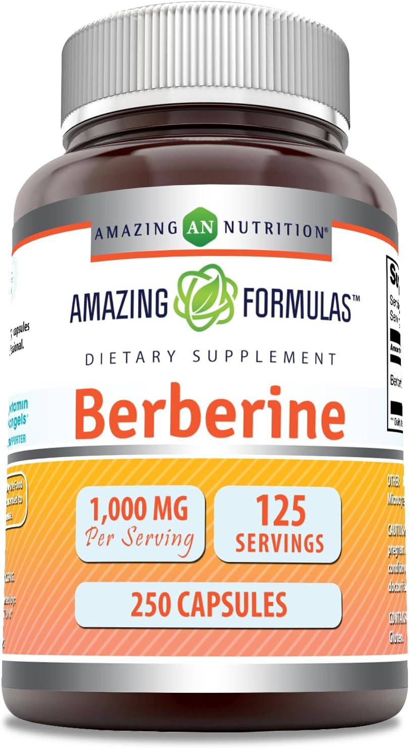 Berberine 1000mg Supplement - Non-GMO, Gluten Free Capsules