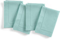Cotton Linen Napkins Set of 4 Pastel Turquoise - Hemstitch Dinner