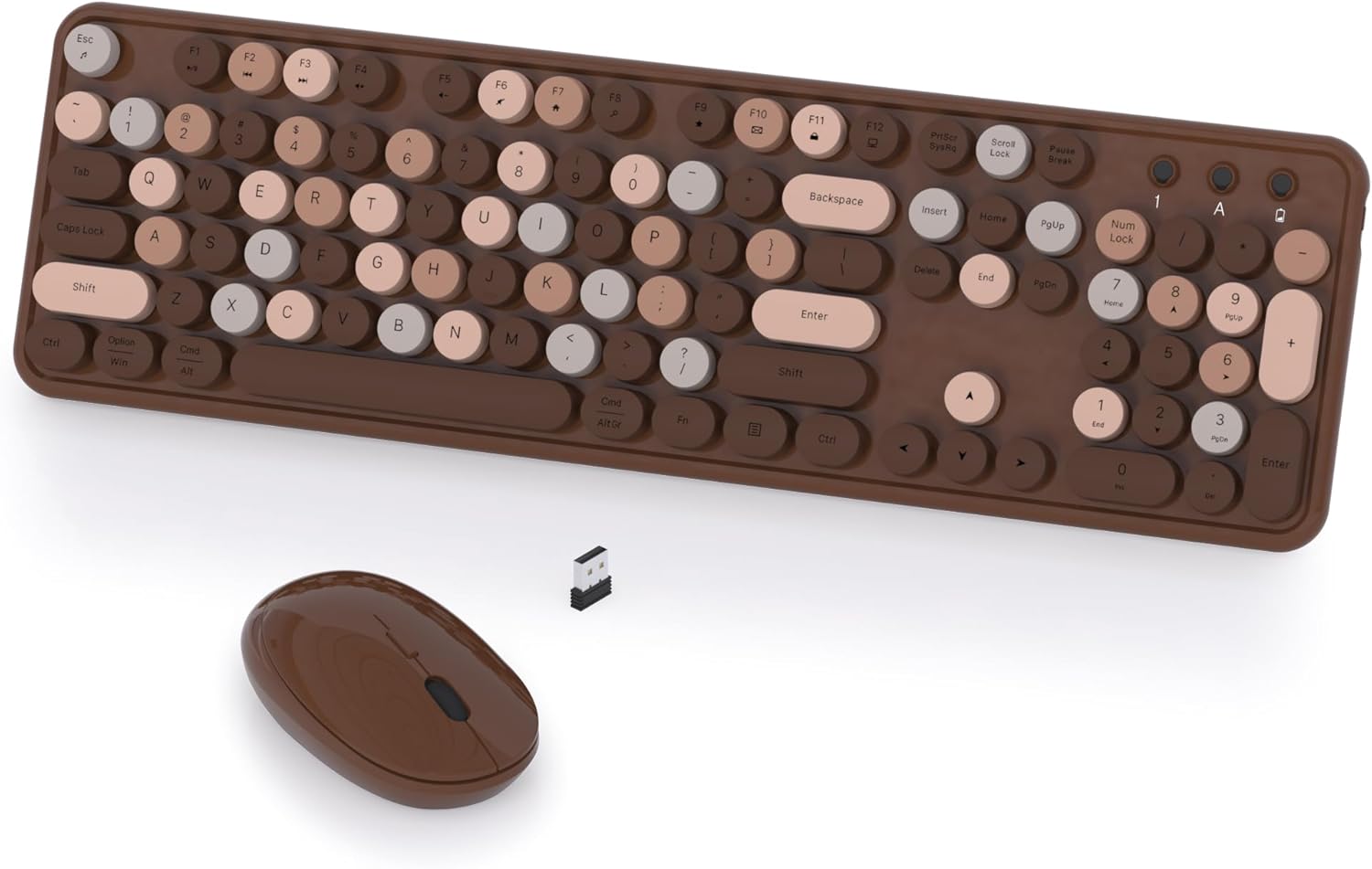 Colorful Wireless Keyboard and Mouse Combo for PC and Laptop