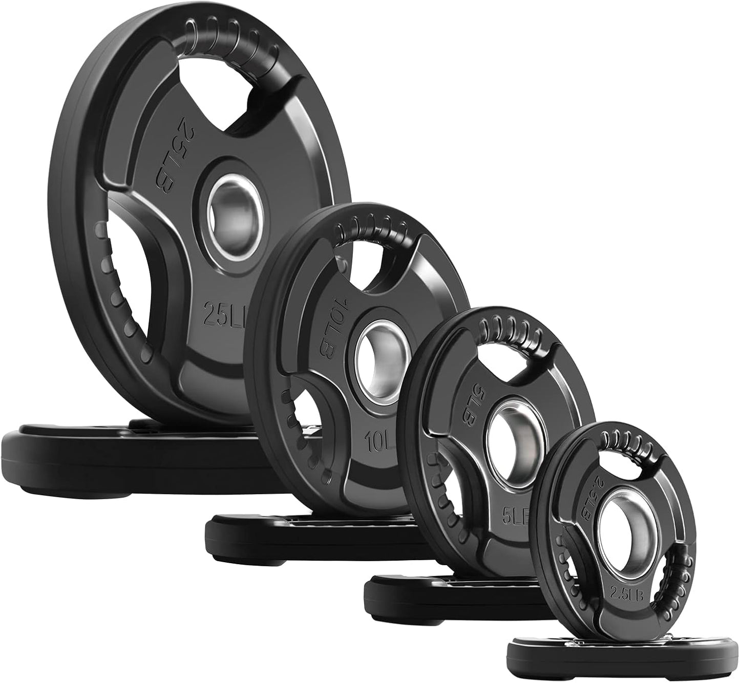 RitFit Olympic Rubber Grip Plates for Weightlifting and Training
