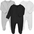 3pcs Unisex Infant Bamboo Zipper Pajamas - Soft Footed Onesies