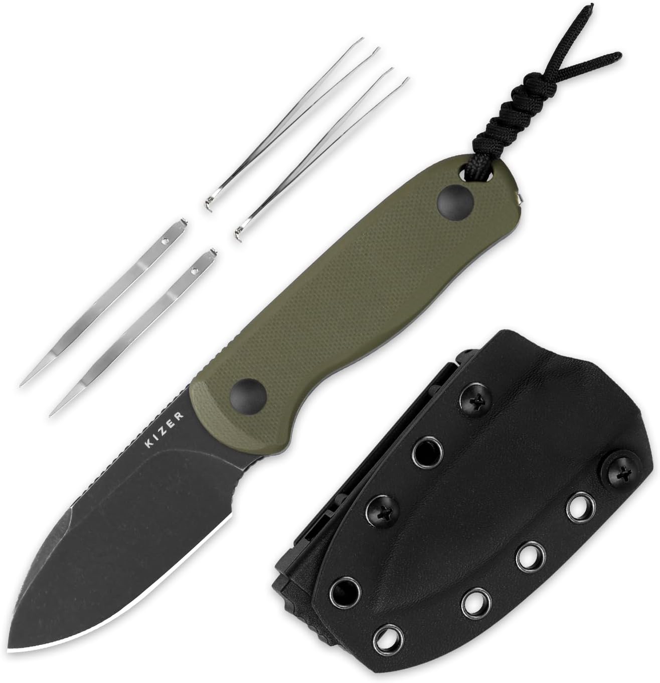 Kizer Drop Bear Fixed Blade Knife - Compact EDC Camping Tool