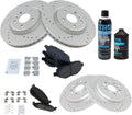 TRQ Front & Rear Brake Pad & Rotor Kit Ceramic Performance - G-Coated