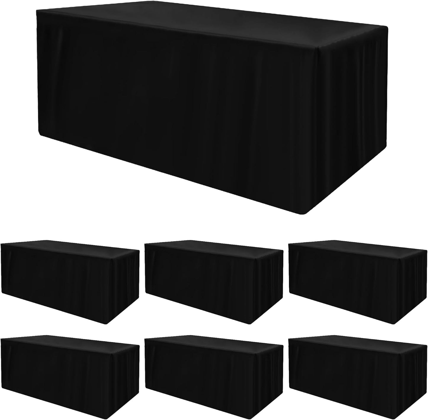 Fitted Black Rectangle Table Cloths for Events and Displays