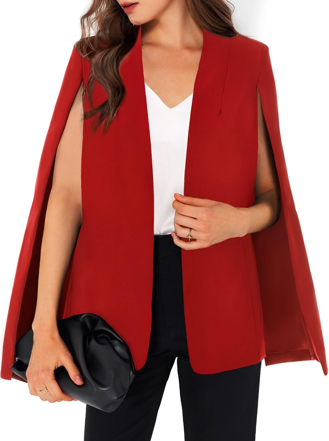 GAMISOTE Womens Cape Blazer for Elegant Work and Casual Wear
