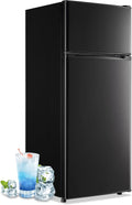 4.5 Cubic Feet Double Door Fridge with Top Freezer - Compact Large
