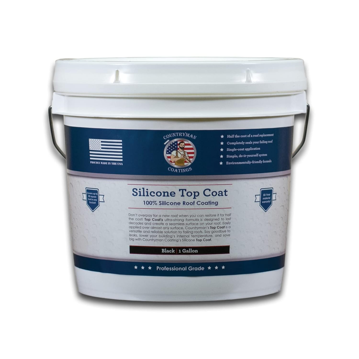 Countryman Coatings 100% Silicone Roof Coating for Easy Repair