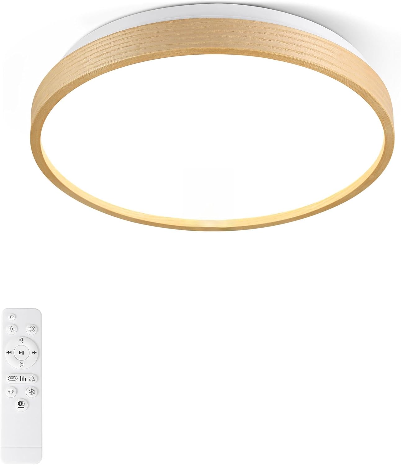 Dimmable LED Flush Mount Ceiling Light with Bluetooth Speaker