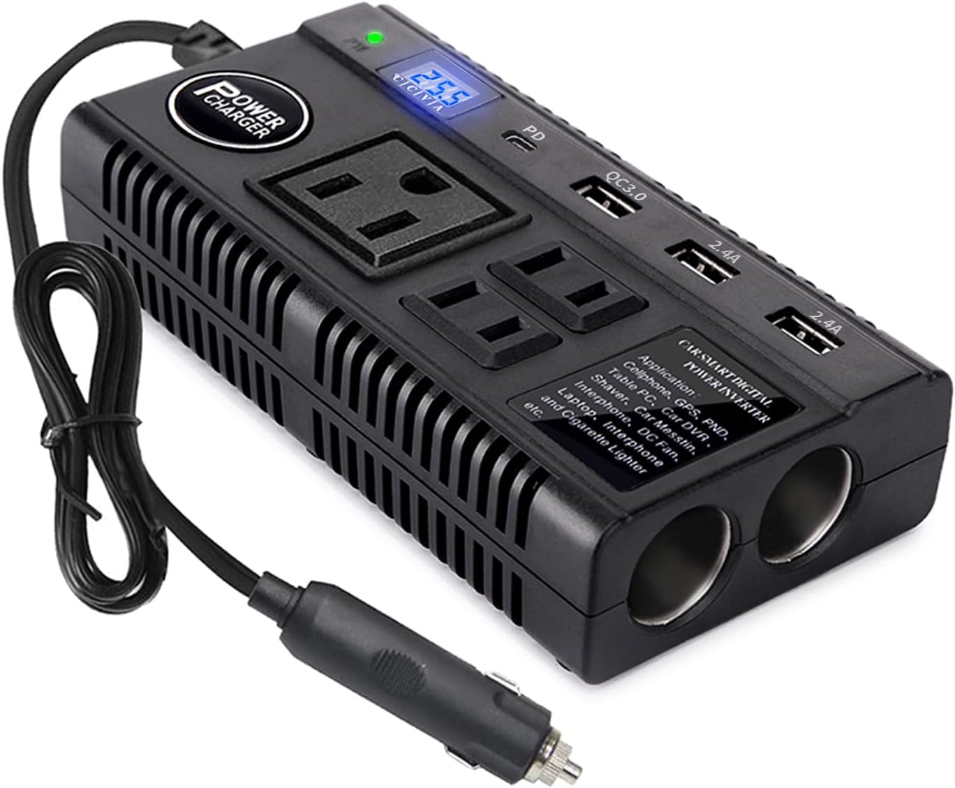 Car Power Inverter 120W DC 12V 24V to AC 110V Charger Adapter