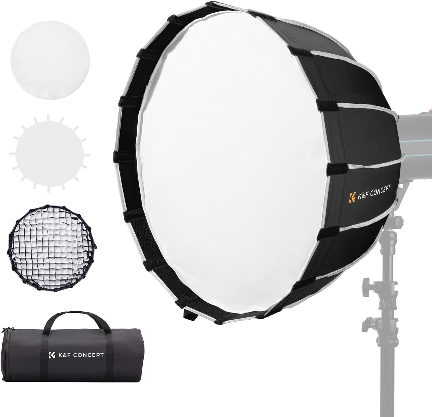 K&F CONCEPT 35/90cm Softbox Parabolic Hexadecagon for Photography