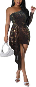 Party-Ready Mini Dress with Elegant Mesh and Sparkling Sequins