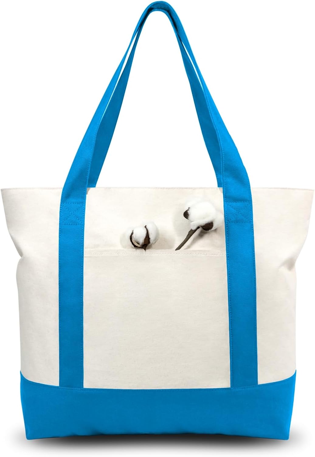 TOPDesign 6-Pack Canvas Tote Bags for Grocery and Daily Use