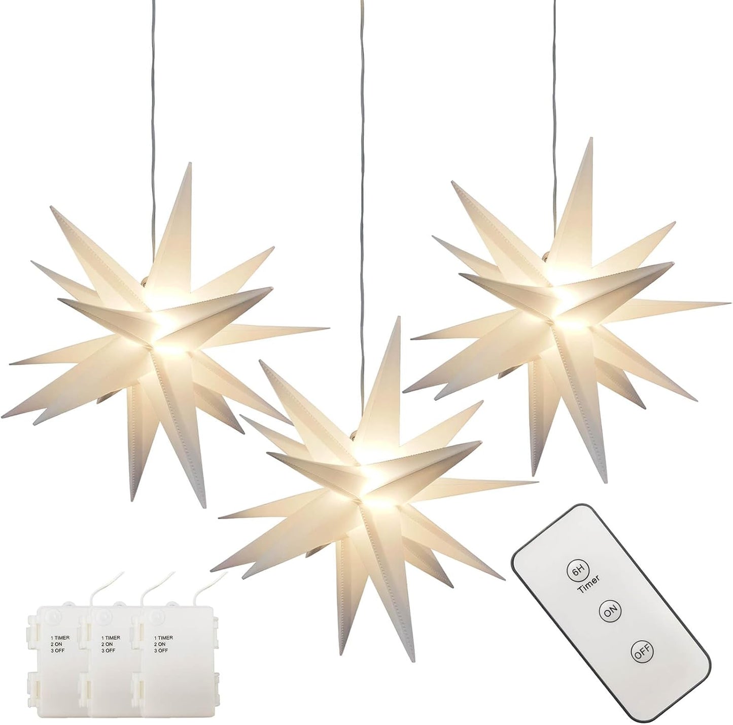 13.3in Moravian Star Outdoor Light with Remote Control for Christmas