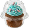 Individual Plastic Cupcake Containers with Airtight Dome Lid - Clear