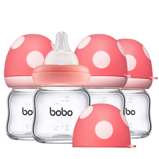 YOHKOH Natural Glass Baby Bottle for Newborns - 3.4oz Pack