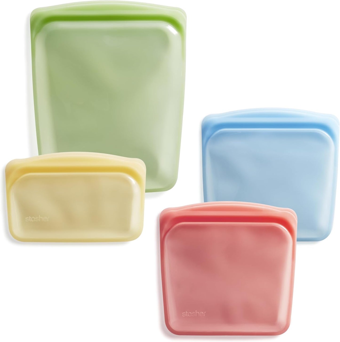 Silicone Reusable Food Storage Bags, 4-Pack, Eco-Friendly Use