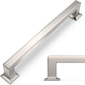 6 Pack 7 in Brushed Satin Nickel Cabinet Handles - Solid Zinc Pulls