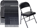 Karl home 12 Pack Black Folding Chairs with Padded Seats - Comfortable