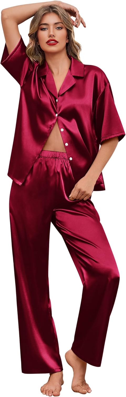 Ekouaer Silk Satin Pajamas Set for Women - Soft and Stylish