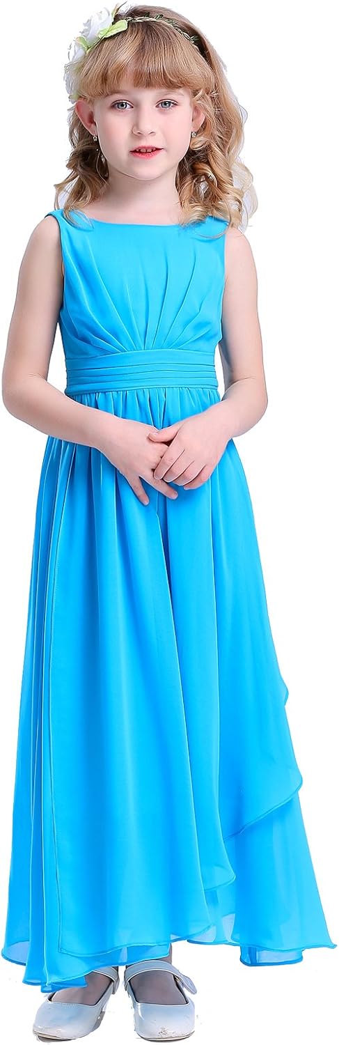 Chiffon Girls Junior Bridesmaid Dress for Elegant Occasions