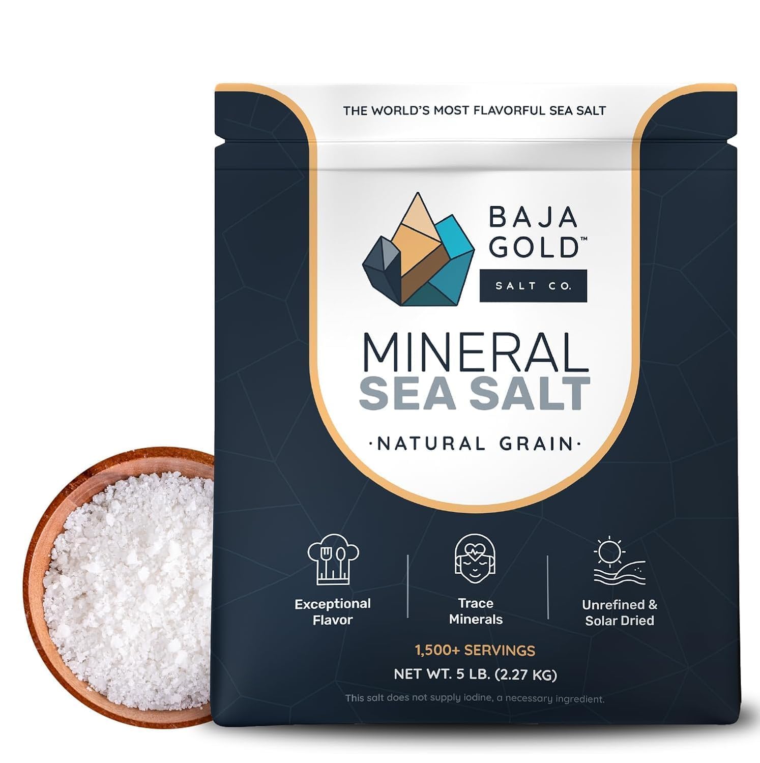 Baja Gold Mineral Sea Salt - Organic Natural Grain Salt for Cooking