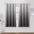Grey Ombre Blackout Curtains 52 x 63 in - Gradient Room Darkening