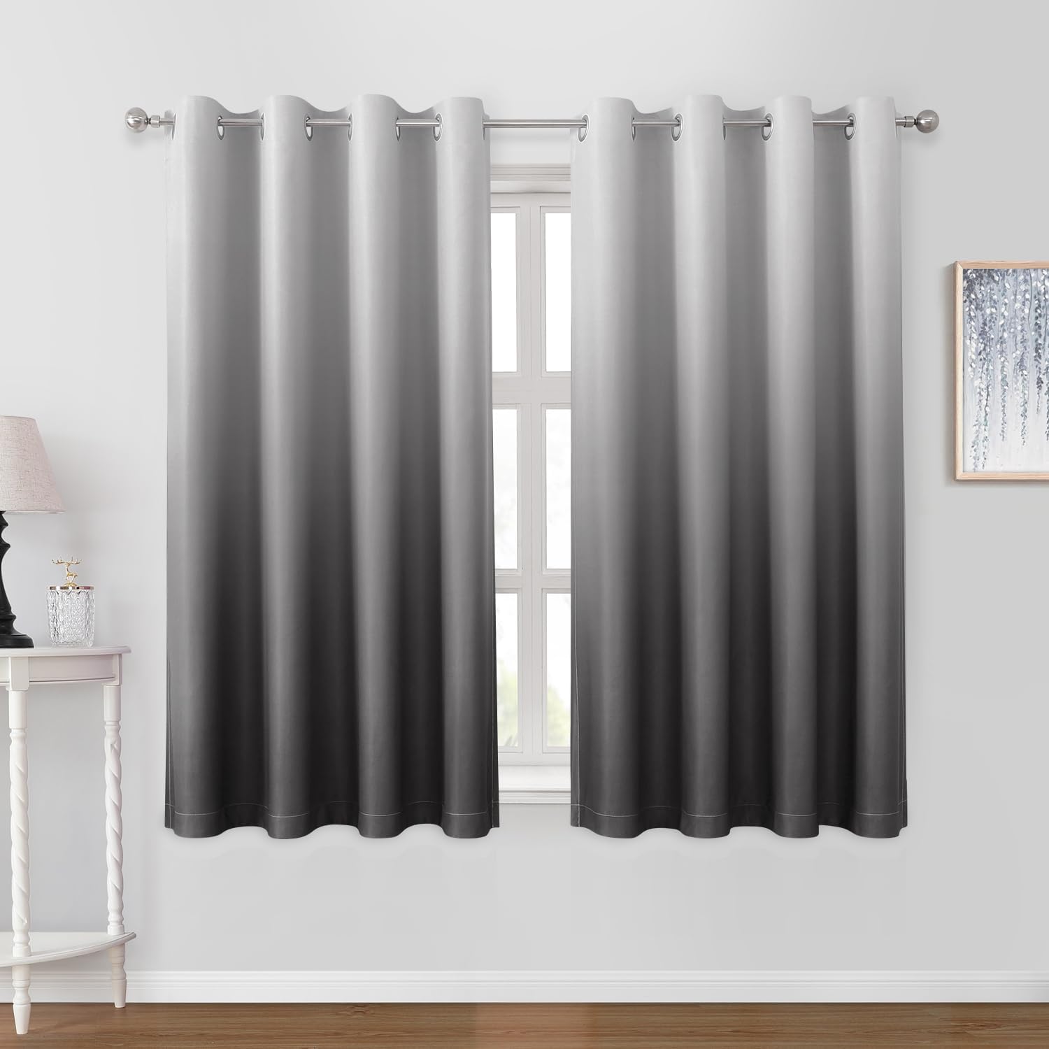 Grey Ombre Blackout Curtains for Stylish Room Darkening