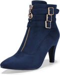 Stylish Pointed Toe Ankle Booties for Women with Kitten Heel Design