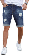 GINGTTO Men's Trendy Ripped Jean Shorts for Everyday Style