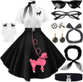 Sock Hop Outfits Women 1950s Poodle Dresses and Accessories Set